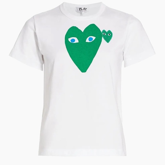 Comme des Garçons PLAY Double Heart T-Shirt - Picture 2 of 10